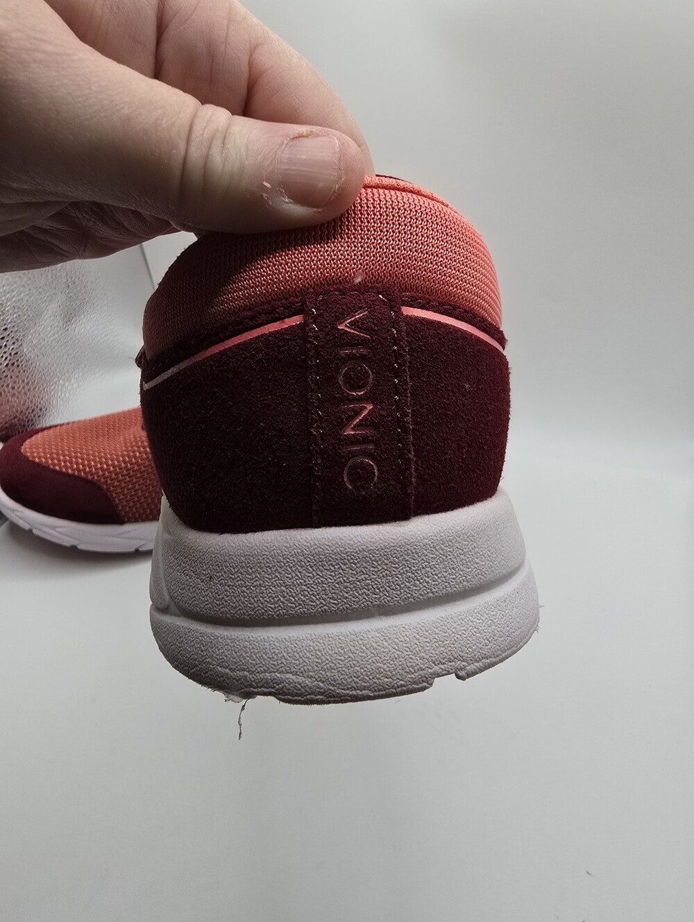 Vionic Hook & Loop Orthotic Burgandy Coral Walking Shoes. Ladies 9.5 - Picture 12 of 16